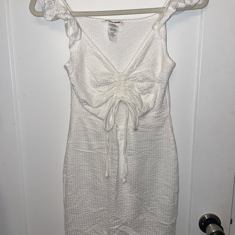 white right off shoulder dress